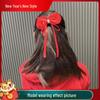 Children's Red Chinese Style Bow Hair Clip - New Year Accessory for Girls