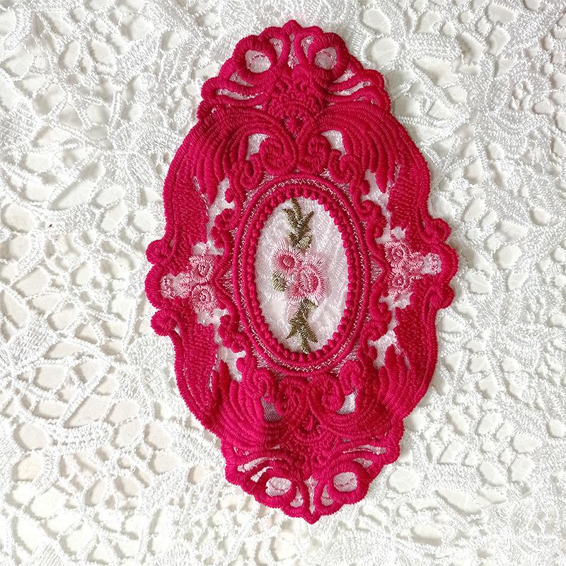 Oval Coaster European Lace Embroidered Dining Table Mat Decorative Fabric Coffee Table Mat Embroidery Retro Heat Insulation Weaving