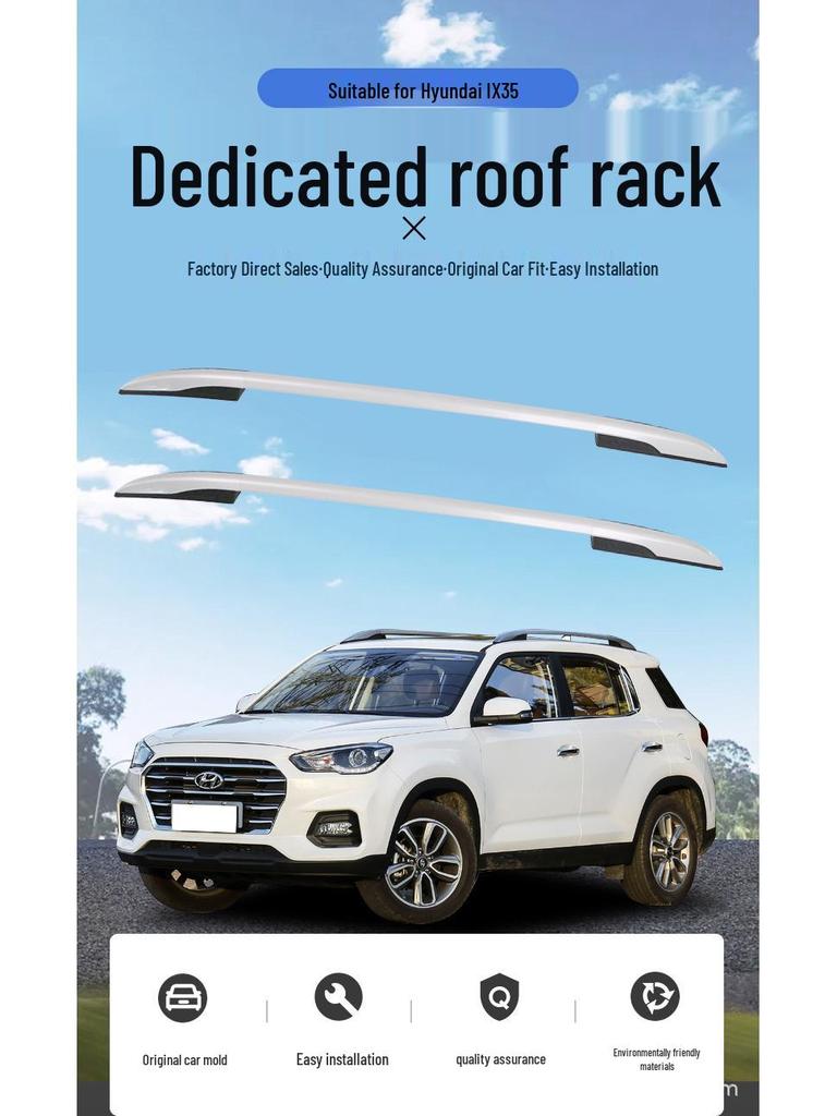 Roof Rack for 2018 IX35: Aluminum Alloy, Black/Silver, Adhesive-Type for Decoration & Modification