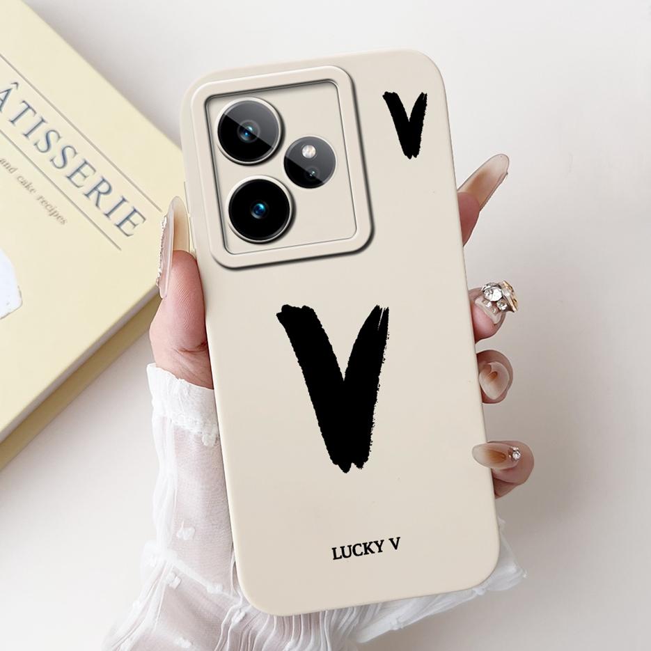 For Realme GT7 5G Case RMX5061 Cute Lucky Letters Cover Soft TPU Matte Phone Case For Realme GT 7 Pro GT7 T 7T GT7T Fundas Coque