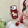 New Year Embroidered Fu Horse Lanyard for iPhone 17, 16 Pro Max, 15, 14 Case