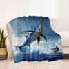 Ocean Animal Flannel Blanket - Soft and Comfortable, Suitable for Sofas, Beds, Offices, Travel, All Seasons, and A Great Gift for The Holidays.