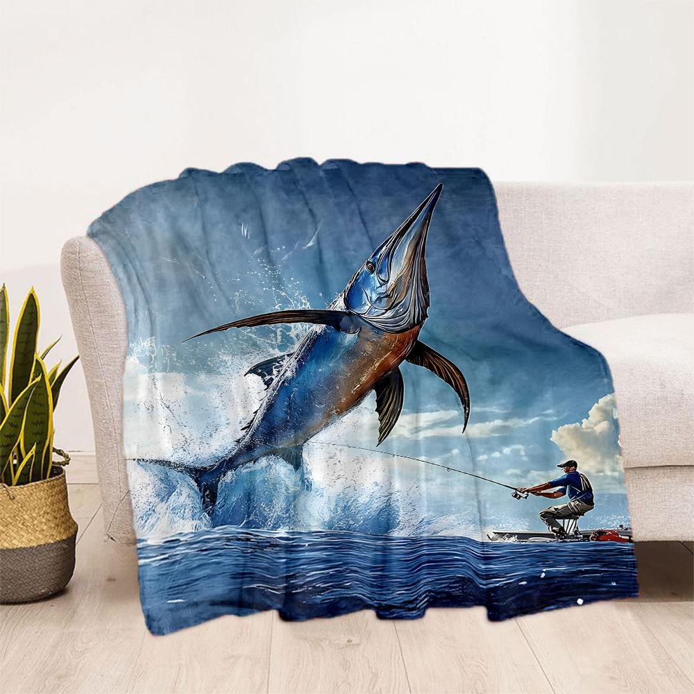 Ocean Animal Flannel Blanket - Soft and Comfortable, Suitable for Sofas, Beds, Offices, Travel, All Seasons, and A Great Gift for The Holidays.