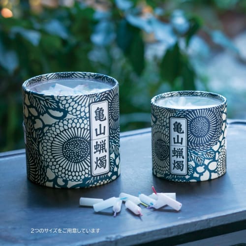 Kameyama Five-Color Candles (Small), Approximately 130 Candles, Approximately 10 Minutes, Cylinder Box
