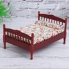 1:12 Mini Puppenhaus Schlafzimmer Bett Modell Zubehör Raum Möbel SpielzeugBraun