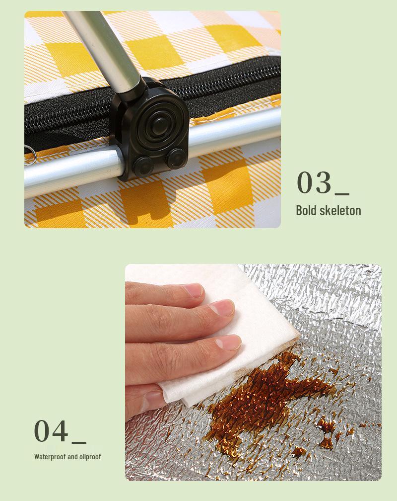 Tragbarer Faltbarer Isolierter Picknickkorb mit Kühlakku für Outdoor-Camping und Frischhaltung