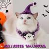 Handmade Cat Collars Cats Nacklace Decoration Halloween Decorative Scarfs For Pets Cat Accessiorie Hallow Pumpkin Collars Decor