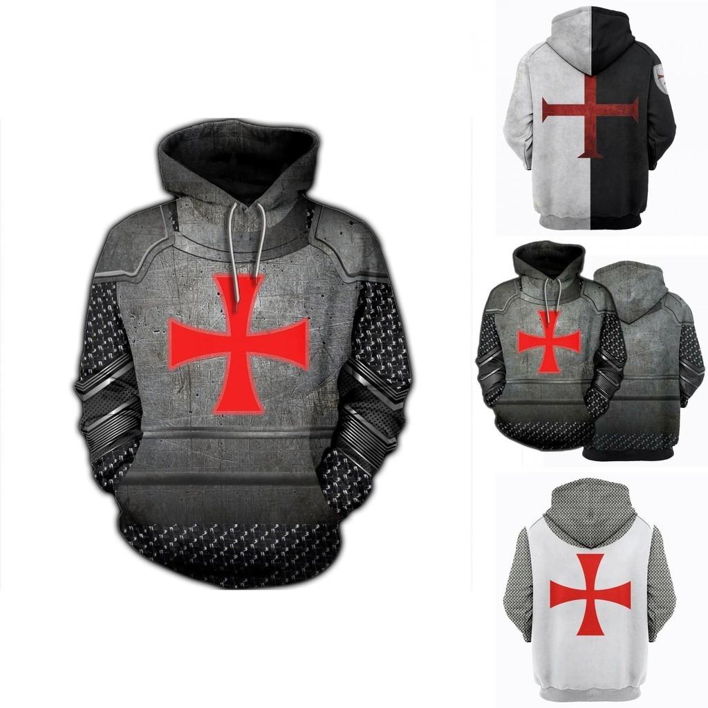 Vibrantly Designed Unisex Knights Templar Cosplay 3d Print Pullover Casual Sweater