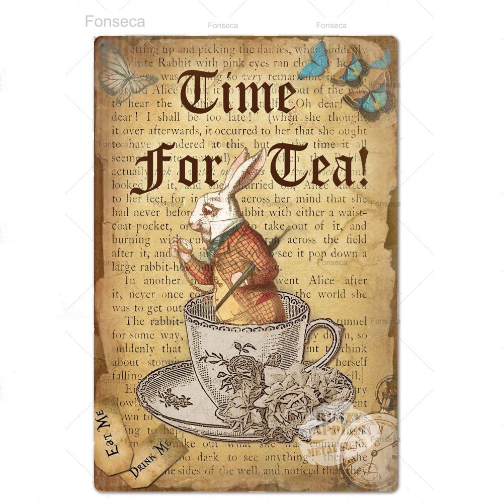 Tee Bar Wand Dekor Poster Platte Zeichen Plaque Metall Tee Haus Eisen Malerei Vintage Meer Shabby Chic In Küche Dekorativ