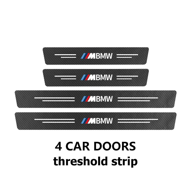 For BMW Car Door Sill Scuff Plate Decor Carbon Fiber Stickers M Performance Alpina M3 M5 M6 X1 X3 X4 X5 G20