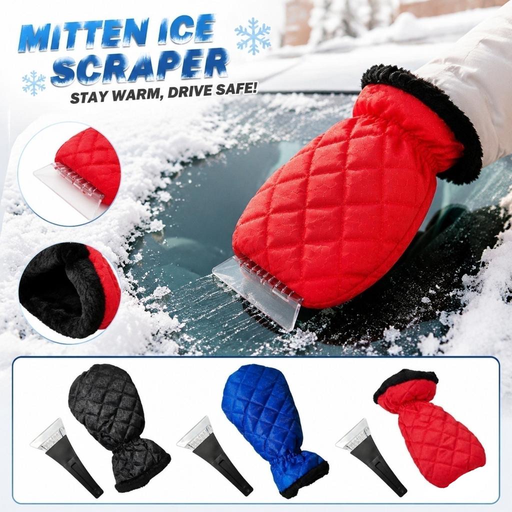 Snow Shovel Gloves with Plastic Scraper for Car Windshield Winter Snow Removal