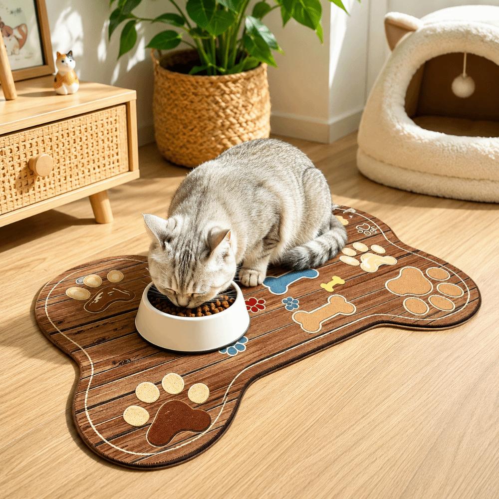 Quick-Dry Non-Slip Floor Mat Easy Clean Feeding Mat Eco-Friendly Pet Placemat Indoor