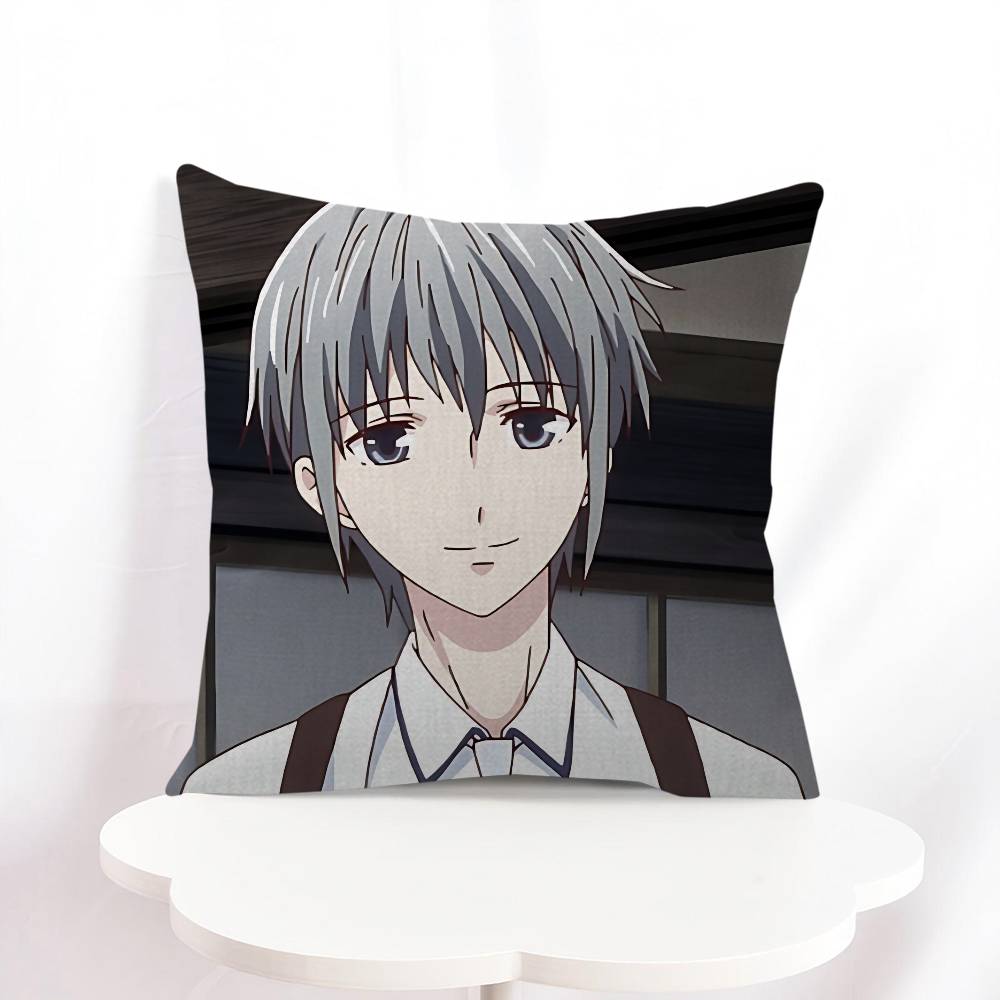 

F-Аниме Наволочка Fruits Basket 45x45см Милая наволочка Подушка для гостиной Диван Чехол на подушку Спальня Домашнее украшение Детский подарок 16x16Inch