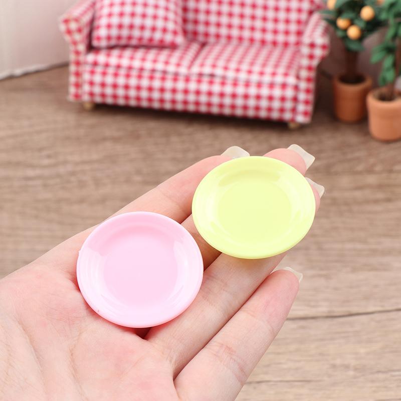5Pcs Dollhouse Mini Food Plates Dollhouse Simulation Dining Plate Dolls House Kitchen Accessories Pretend Play Toys