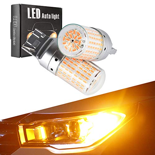 Catland T20 LED turn signal amber orange canceller with built-in resistor 7440 W21W WY21W single rear front turn signal bulb pinch difference DC