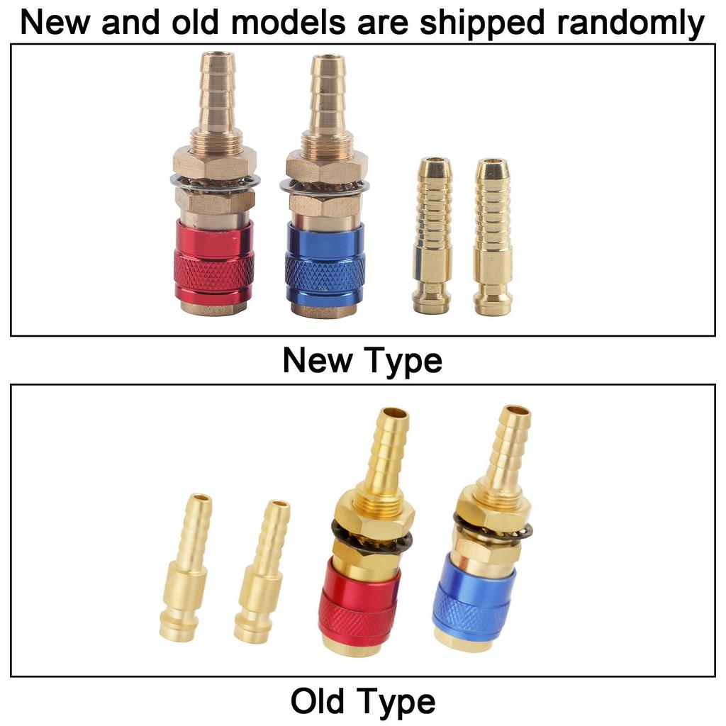 2Pcs 8mm Water Cooled & Gas Quick Connector Fittings for Mig TIG Welding Torch - M8 Hose Adapters