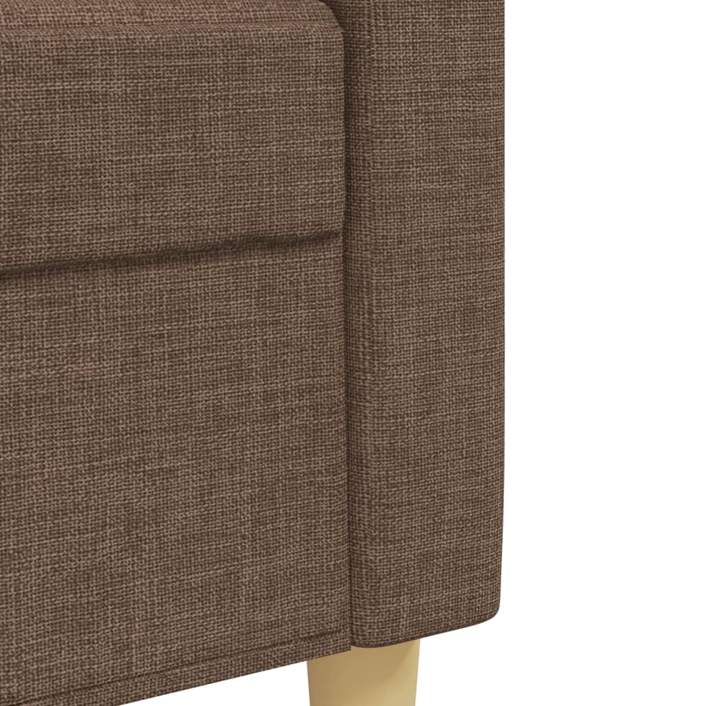 3-Cz. Sofa Set with Footrest and Cushions, Brown, Fabric