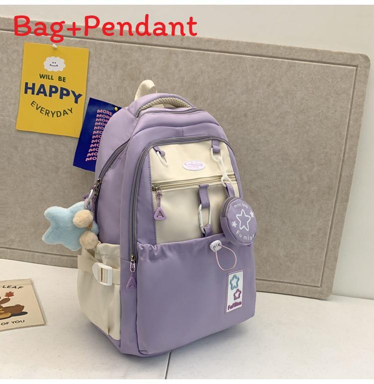 Girl Backpack With Nylon Material And Laptop Storage For School Education
