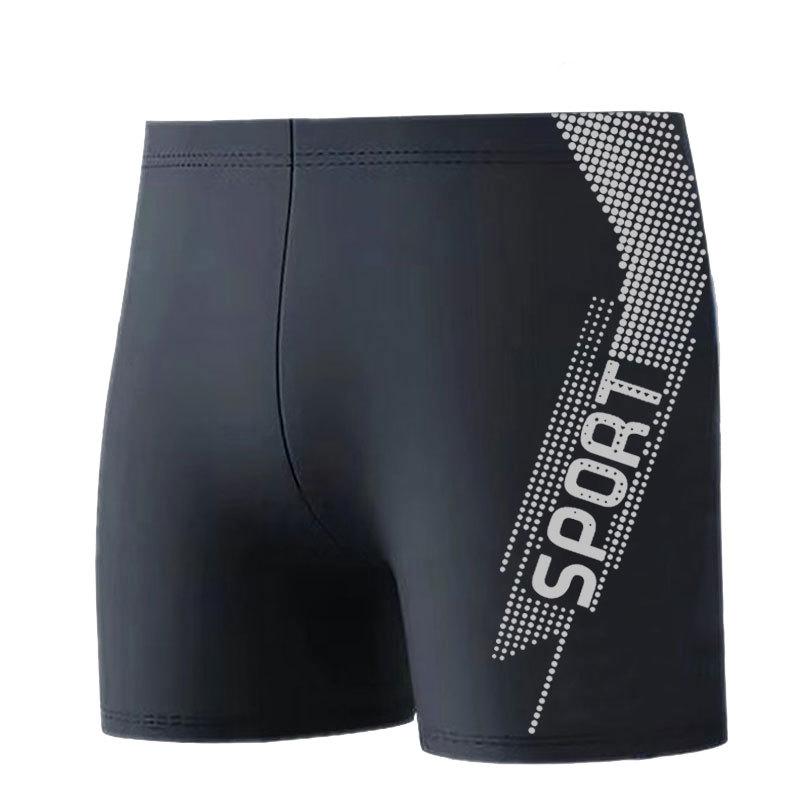 New Style Men s Square Leg Plus Size Quick-Dry Swim Trunks 2XL: 55-70kg, 150-175cm серый
