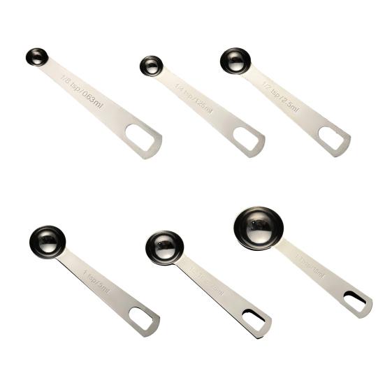 Stainless Steel Measuring Spoon Set with Scale Accurate Dosage Measuring Spoon Dishwasher Safe Kitchen Gadget for Coffee Milk Powder Spices