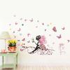 Flower Fairy & Butterflies Removable Wall Sticker for Bedroom/Living Room Decor