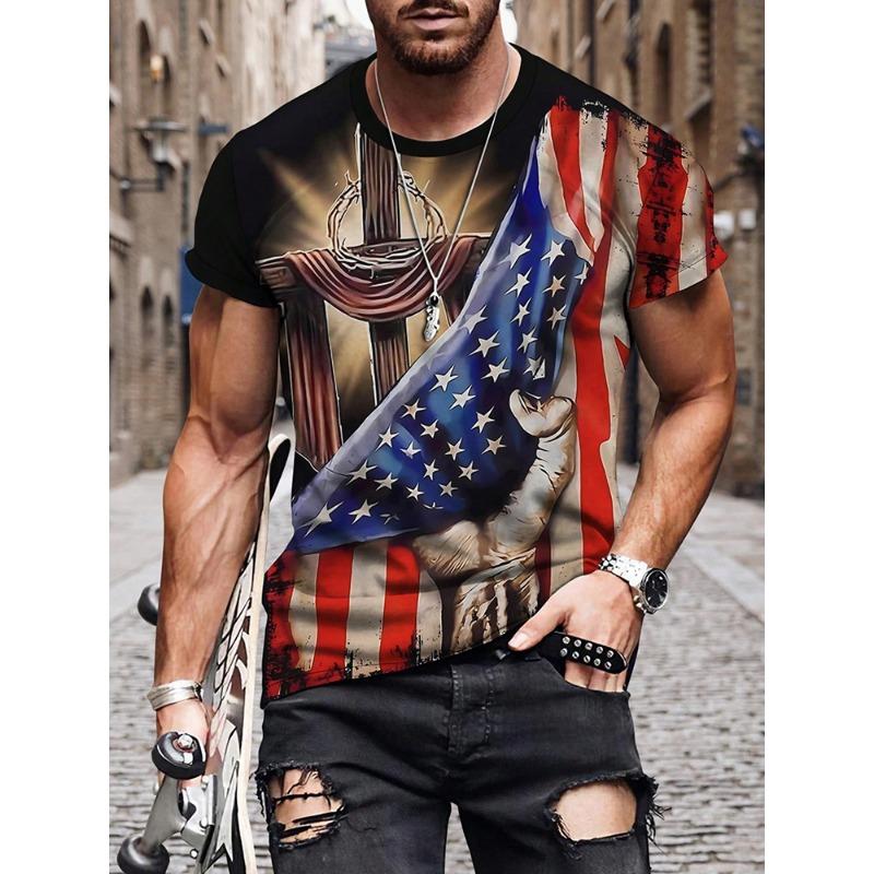 

Camo Printed Men s T-shirt Summer Daily Casual Men s T-shirt Outdoor Street Short-sleeved 6XL