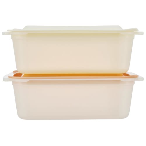 Skater Usamaru Storage Containers, 530ml X 2, Made In Japan, FCNN5W-A, Easy-to-Clean Grooveless, Microwave-Safe with Lid On