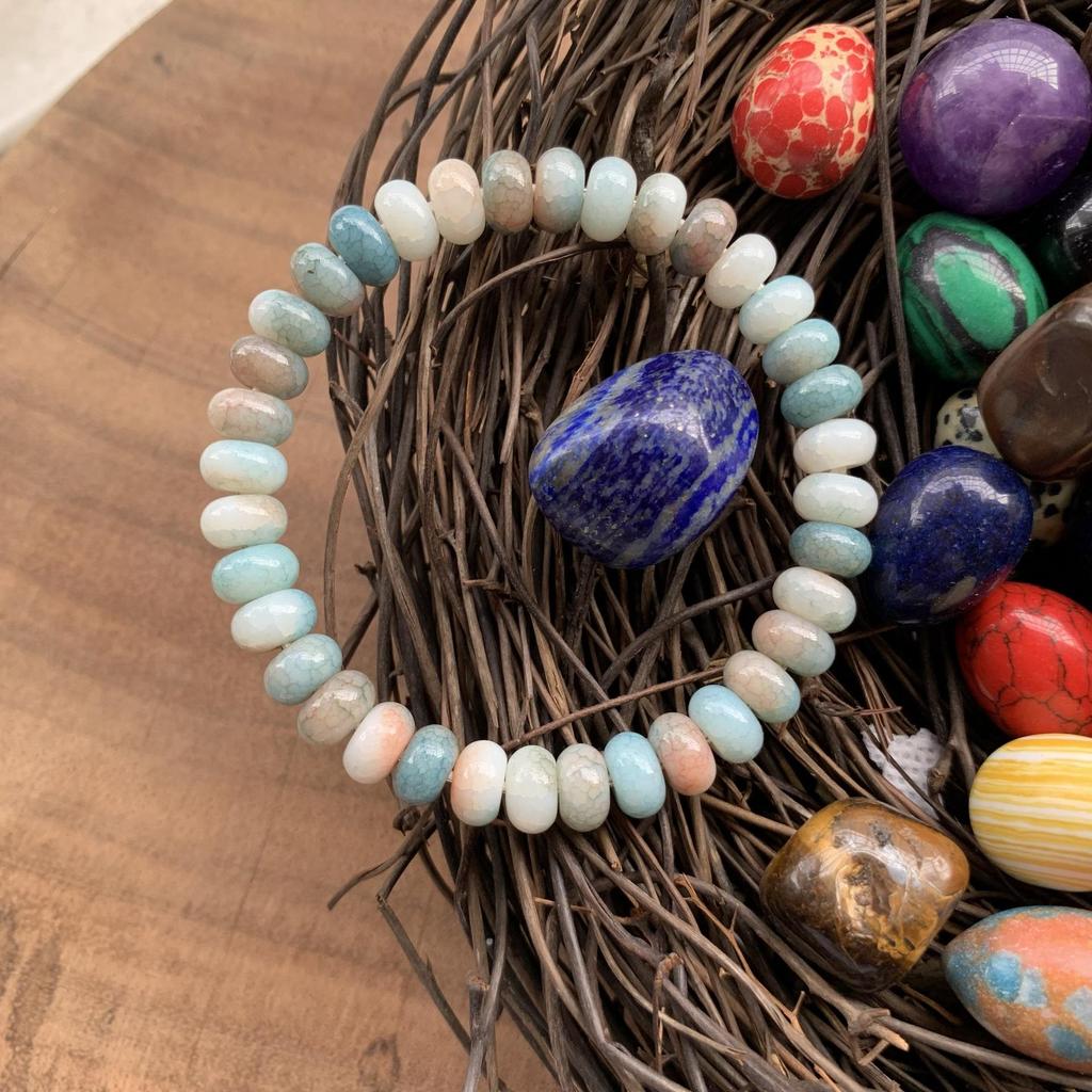 Grüner Aventurin & Tigerauge Perlen Handgemachtes Elastisches Armband