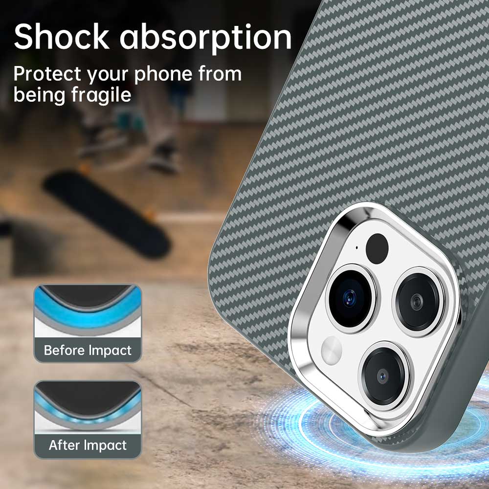 For iPhone 15 Pro Case Cell Phone Hybrid Back Cover Carbon Fiber Texture