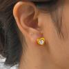 Elegant Heart-shaped Zircon Stud Earrings for Women,Gold Color Stainless Steel Earring,Waterproof Jewelry Mother's Day Gift