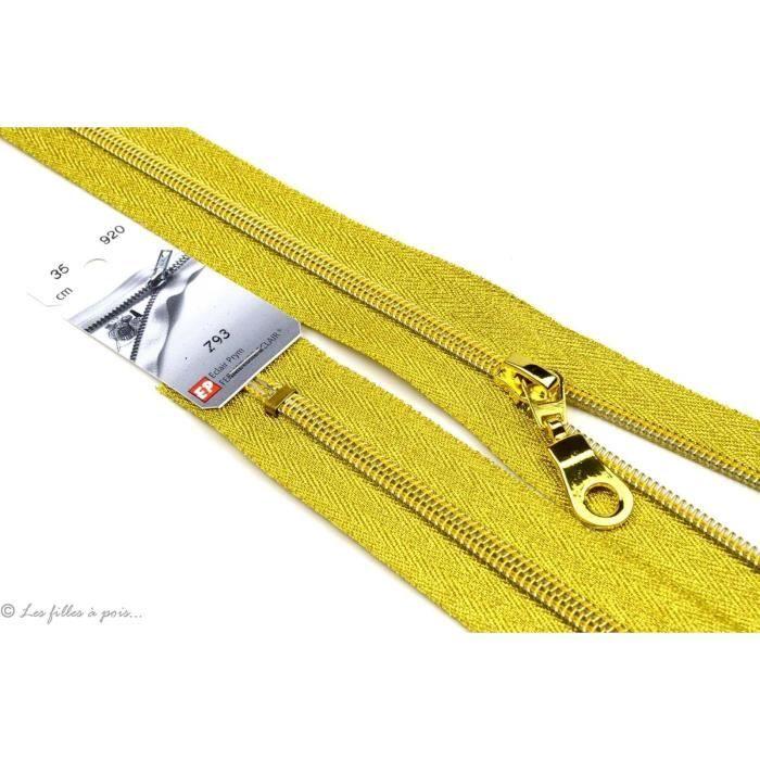 Fermeture Éclair - ECLAIR PRESTIL - Lurex Doré - Non-séparable - 20cm - Oeko-Tex