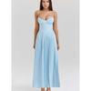 House Same Style Ocean Beauty French Style Shell Shape Strapless Dress Sexy Elegance Pleated Long Dress Dress