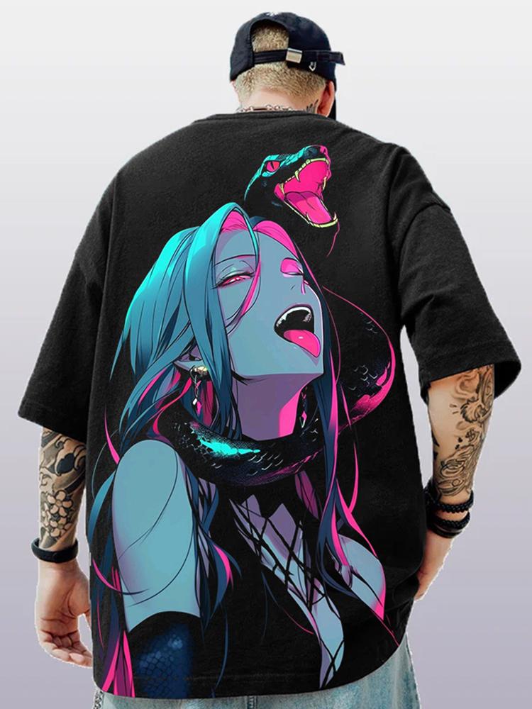 

Летняя модная футболка унисекс аниме персонаж японская уличная крутая парная футболка 6XL