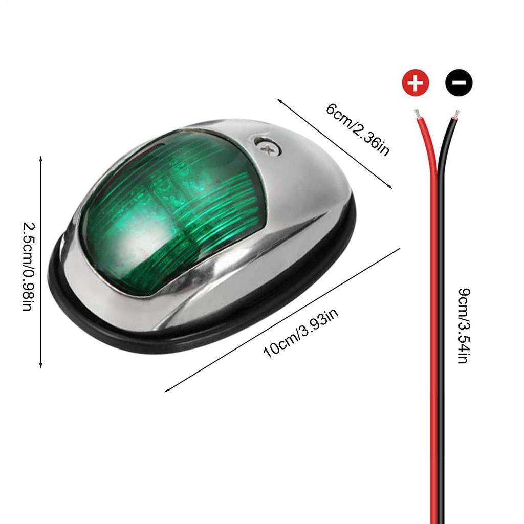 2pcs Yacht Navigation Lights for Boats Led  Waterproof LED Marine Sounding Light Navigation Light Red and Green Marine Light
