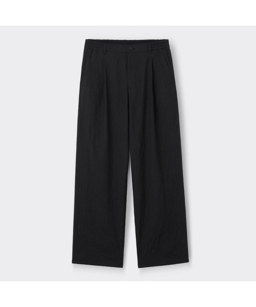 Keoseuuteommellou Black Loose Fit Tucked Creased Pants Cwpam26431Bkx