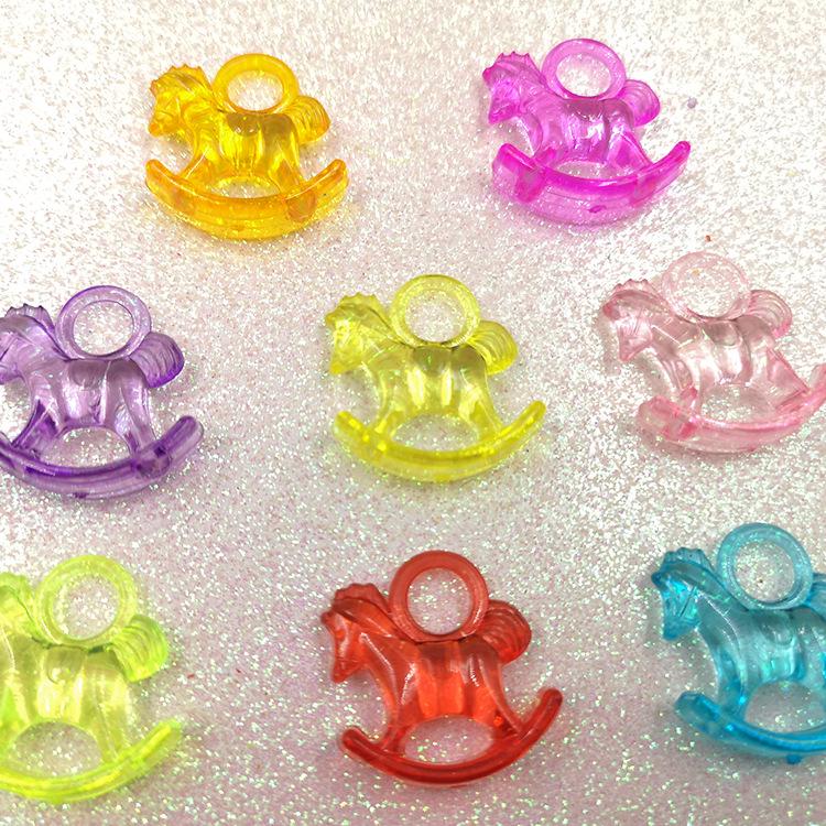 

Большие прозрачные мультяшные лошадки-качалки из акриловых бусин для детской бижутерии TMDZ-009