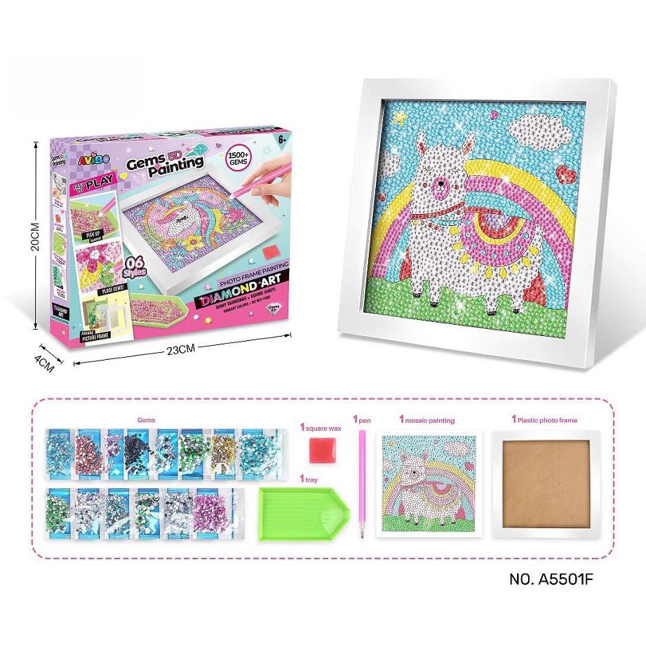 

Набор для рисования стразами своими руками с рамкой, креативный мультяшный арт, подарок для детей Llama