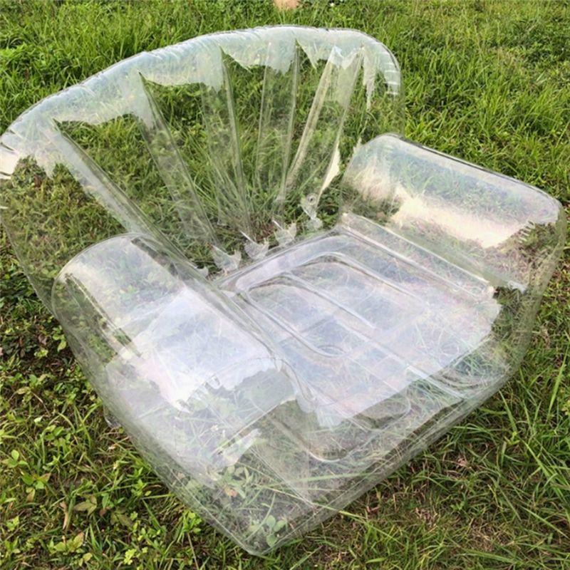 Guter Verdickter Outdoor Camping Aufblasbares Sofa Erwachsenen Fauler Aufblasbarer Stuhl PVC Transparenter Sofahocker