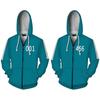 Luxuriöse Squid Game 001 456 Grüne Reißverschluss-Hoodie-Jacke Netflix-inspirierte Oberbekleidung
