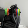 Fashionable Sturdy PVC Barbell Keychain Portable Gym Gifts Accessory for Fitness Enthusiasts and Bodybuilding Lovers