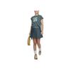 Nike Sportswear Fashion Comfortable Patchwork Brand Logo Midi Skirt Summer Kids Skirts Vintage-Green Green-Frost FZ5565-338