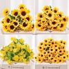 Mini Sunflower Artificial Flower Arrangement for Living Room or Dining Table Decoration