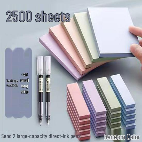 Morandi Colored Sticky Notes: Strong Adhesion, Pure Color, Large Size Student Memo Strips