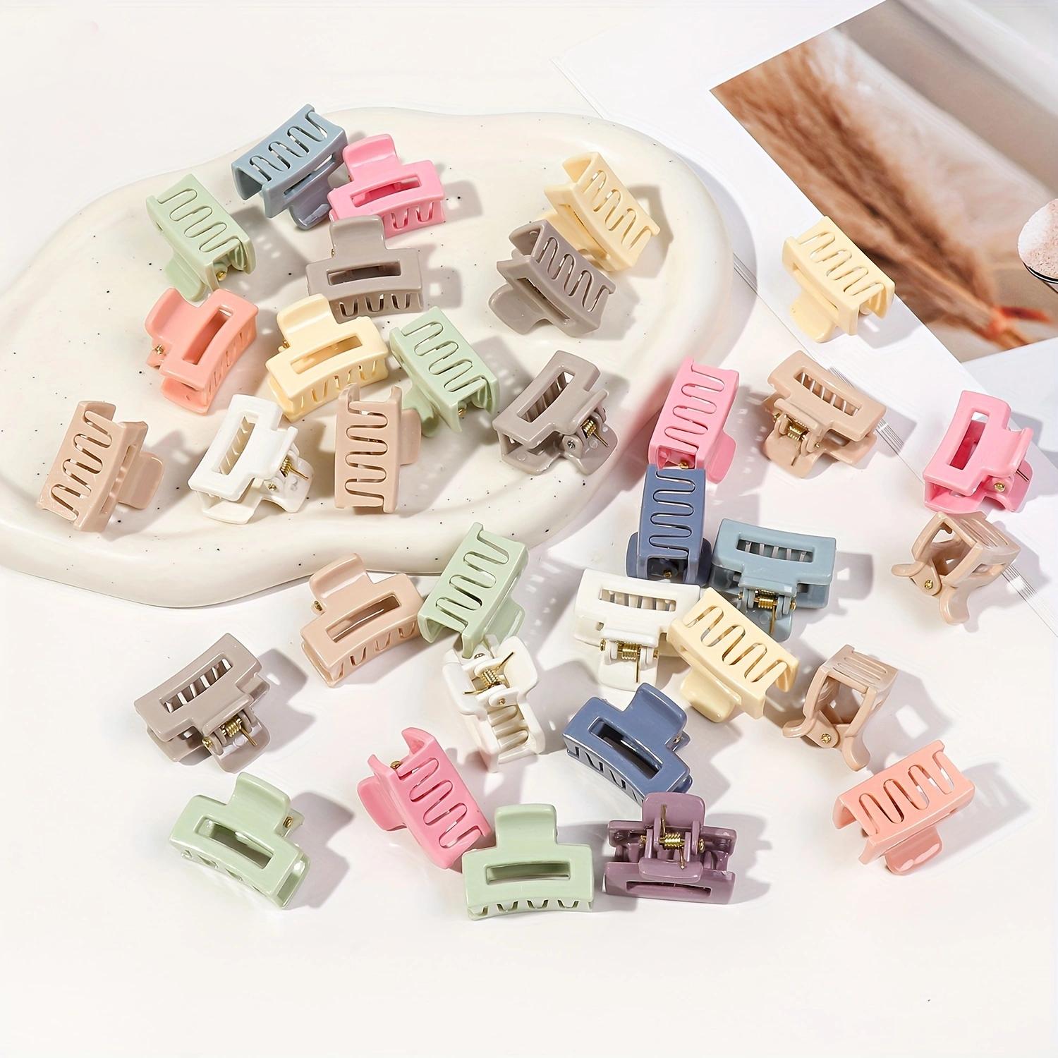 

30Pcs Multicolor Small Hair Claw Clips for Women Girls,1 Inch Mini Hair Jaw Clips Rectangle Nonslip Clip for Thin Thick Hair