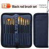 Foreign Trade Nylon Painting Brush Set - 10 Pieces, Red & Blue Handles, Flat Gouache & Oil Brushes