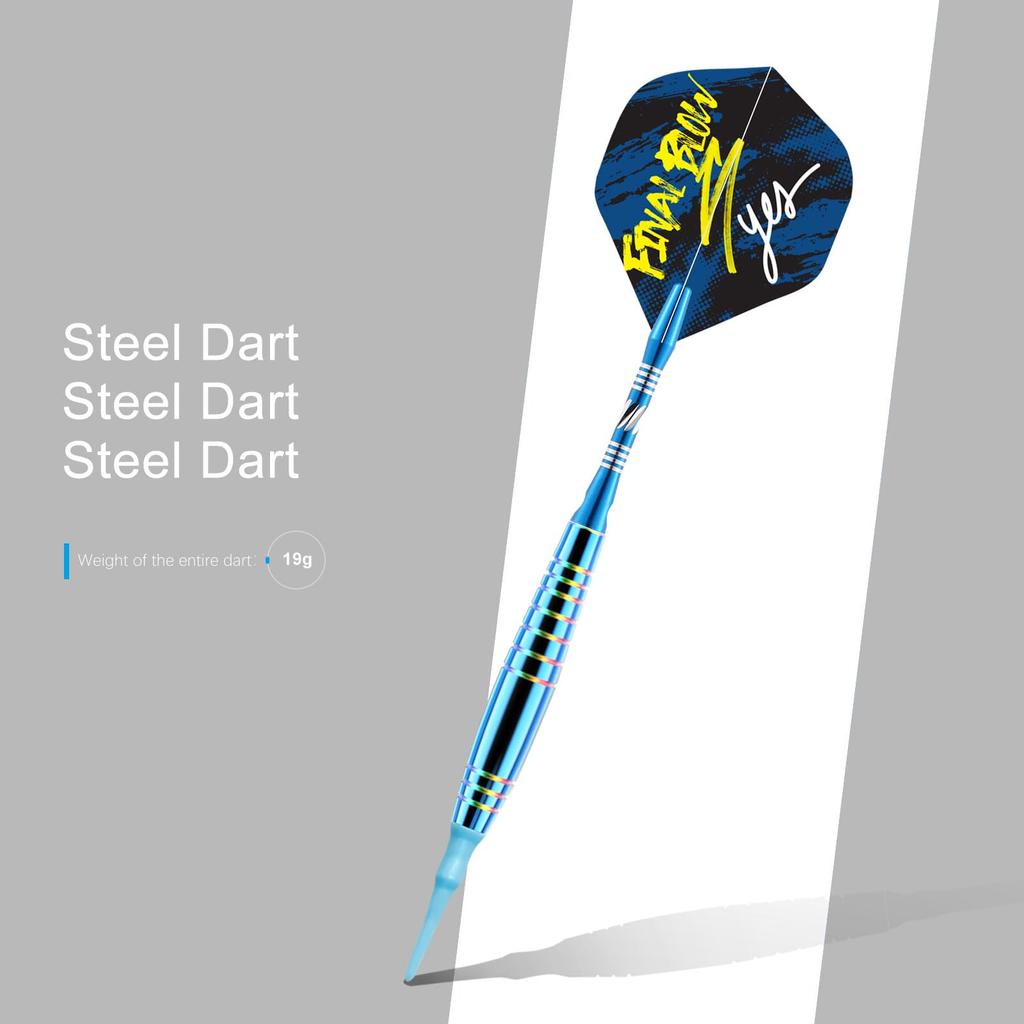Lavishio Professionelles Soft-Dartpfeil-Set, 19g, 12 Kunststoff-Dartspitzen, Dartflügel und Schäfte (blau)