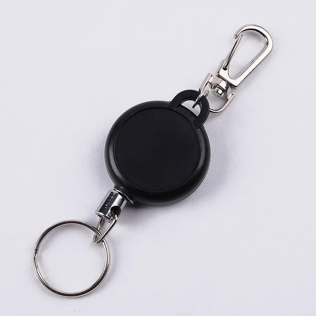 Fashion Flexible Keychain Key Ring Wire Rope Chain Stretched Bag Wallet Decor
