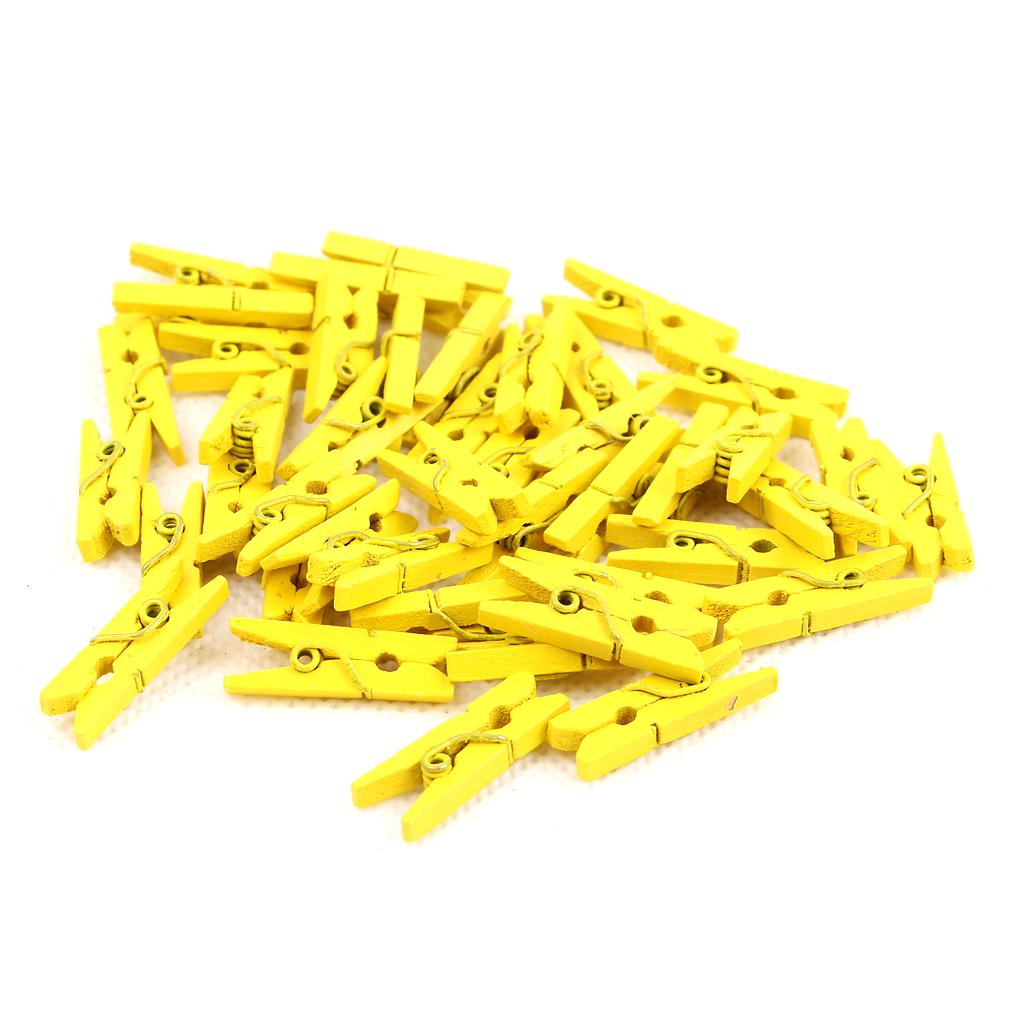 

50 шт. Мини-клипсы Милые прищепки для одежды Разноцветные клипсы Надежные Практичные Прищепки Школьные Офисные Аксессуары Хозяйственные жёлтый