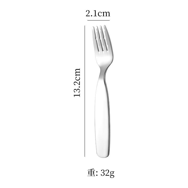 1 Pcs 304 Stainless Steel Children's Spoon Fork Thickened Household Baby Food Spoon Toddler Tableware