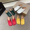 Summer And Autumn New Fashion Trend Split Toe Half-slip Small Leather Shoes Women's Soft Sole Comfortable Wrap-around Slippers